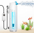 Aquarium U-V Filter with Programmable Timer for 40–160 Gallon Fish Turtle Tanks, Internal Submersible Power Filter with Bio Sponge, Adjustable Flow & Aeration for Freshwater Saltwater