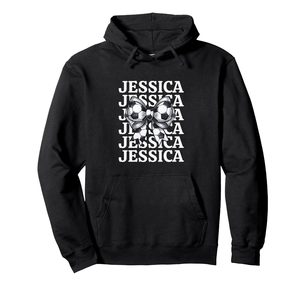 Jessica Personalized Coquette Soccer Hoodie - Unique Graphic for Adults