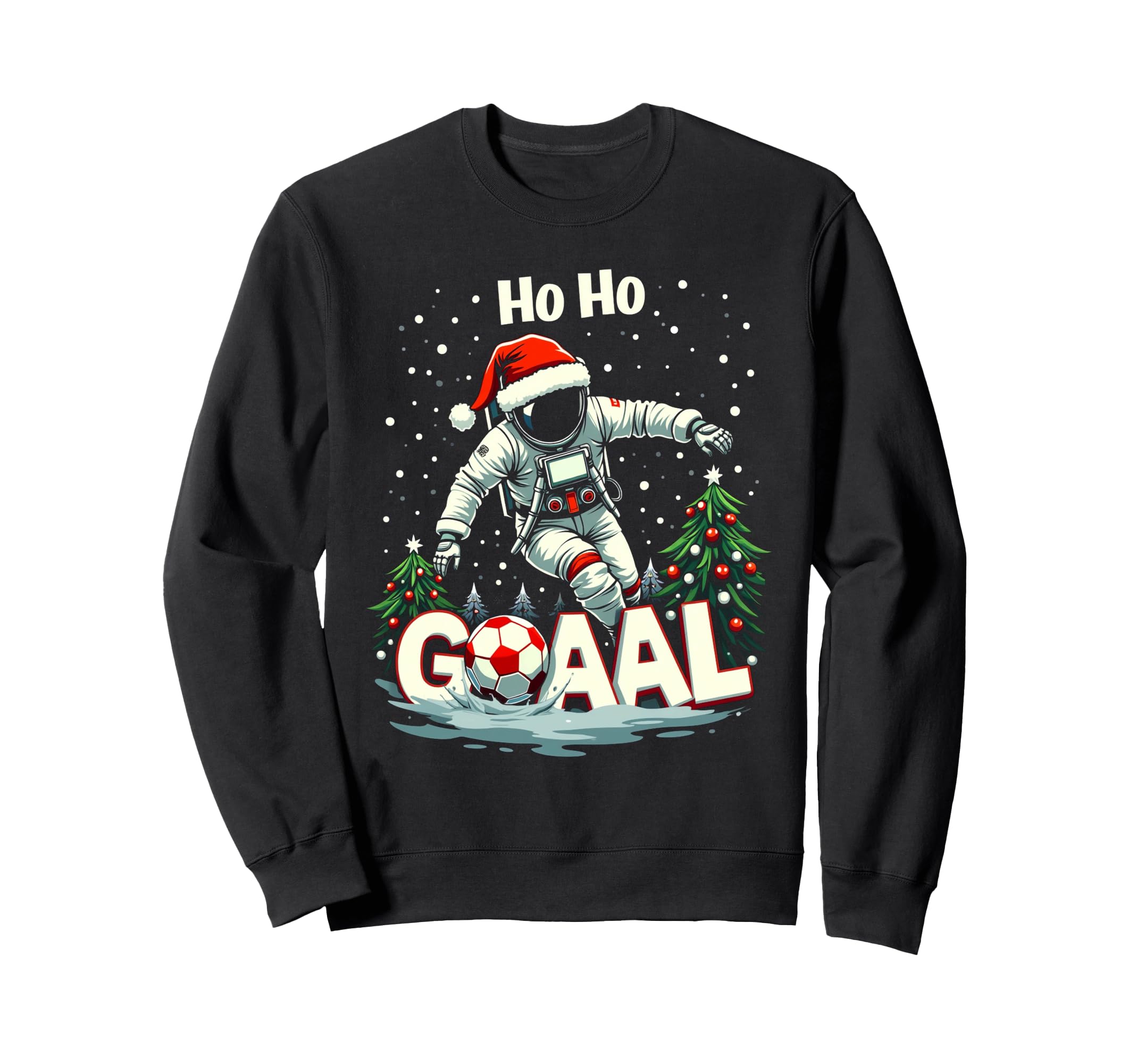 Ho Ho Goaal Soccer Player Astronaut Sweatshirt - Graphic Print Men Women