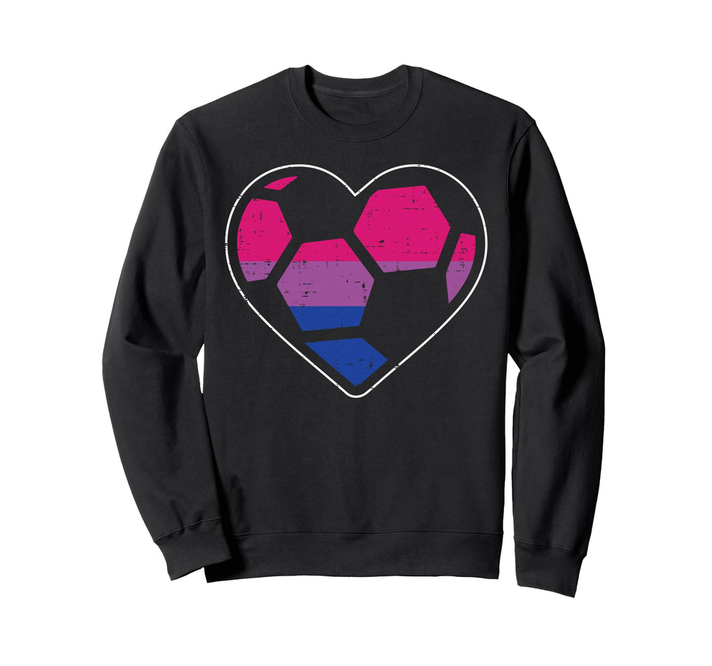 Soccer Heart Sport Lgbtq Bisexual Gay Sweatshirt - Unique Graphic Unisex