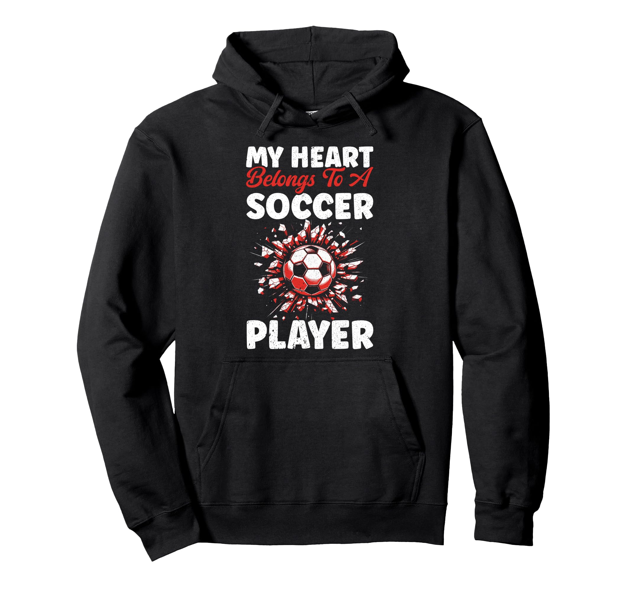 My Heart Belongs To Soccer Player Hoodie - Casual Everyday Wear for Adults