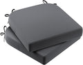 AAAAAcessories Outdoor Seat Cushions for Chairs, Waterproof, Fade-Resistant Patio Furniture Replacement Cushions, 17" x 16" x 2", Set of 2, Dark Gray