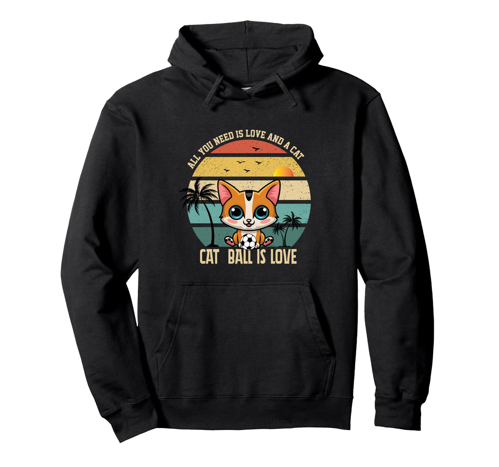 Cat Ball Is Love Soccer Ball Soccer Hoodie - Unique Graphic Men Women