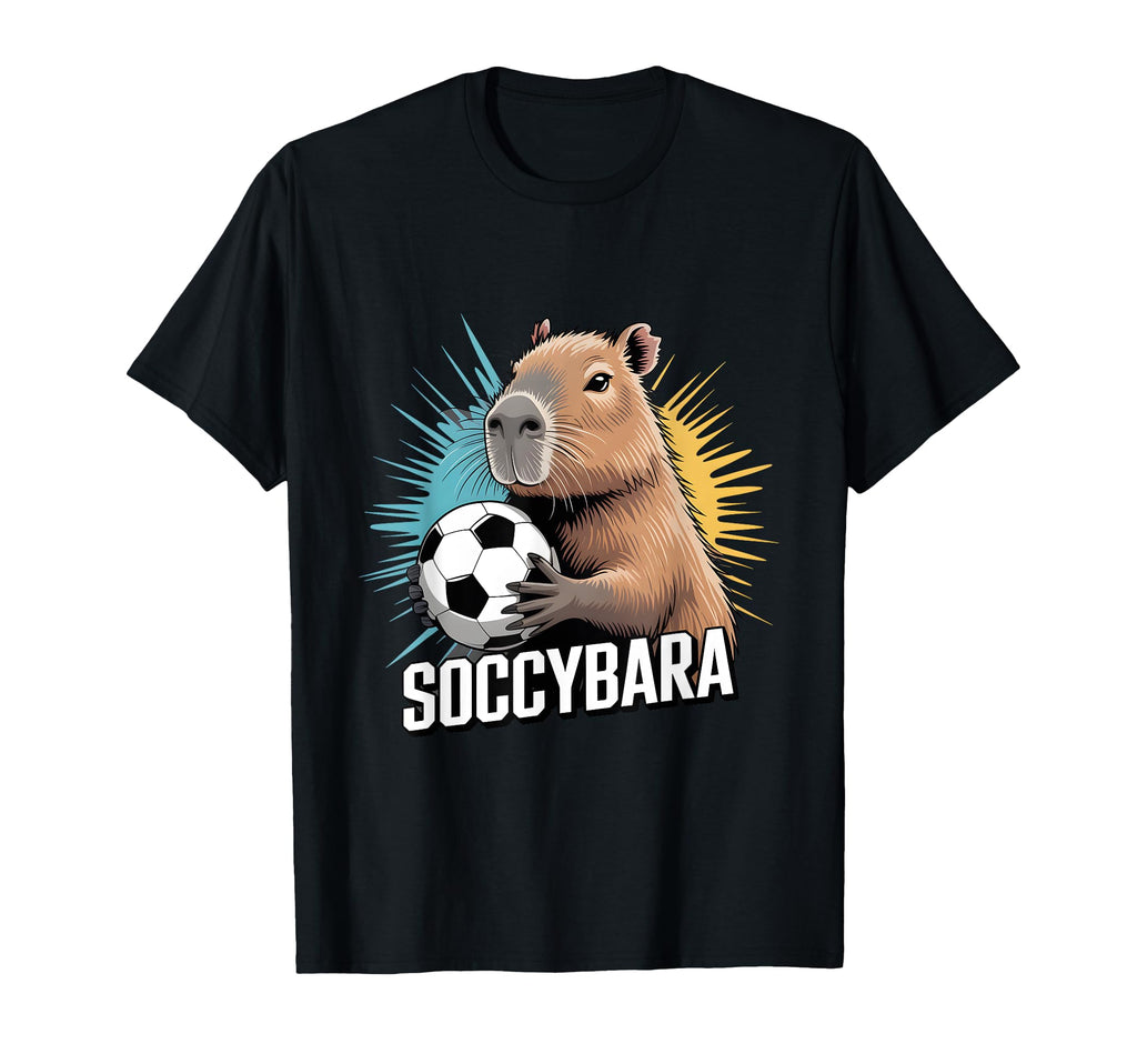 Funny Capybara Soccer Fan Animal Sports T-Shirt - Novelty Apparel Unisex