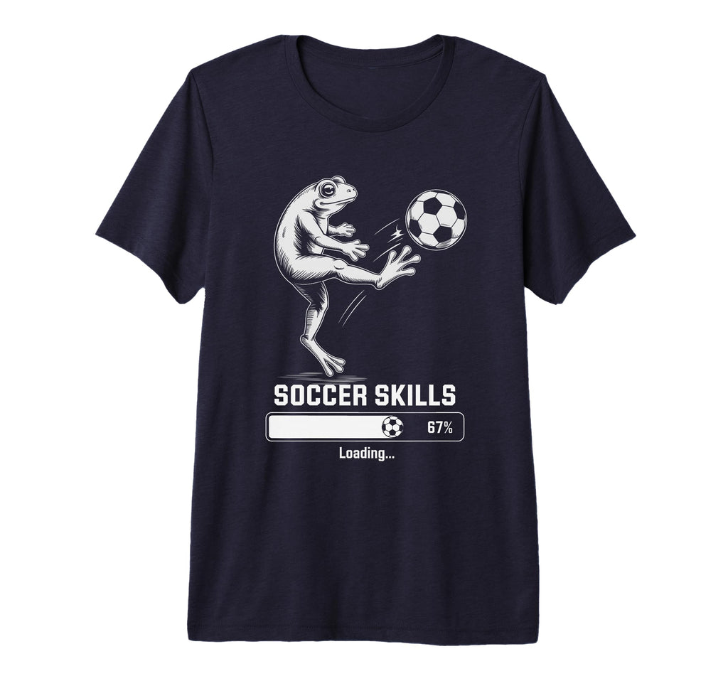 Kawaii Frog Soccer Skills Loading Win T-Shirt - Minimalist Print Unisex