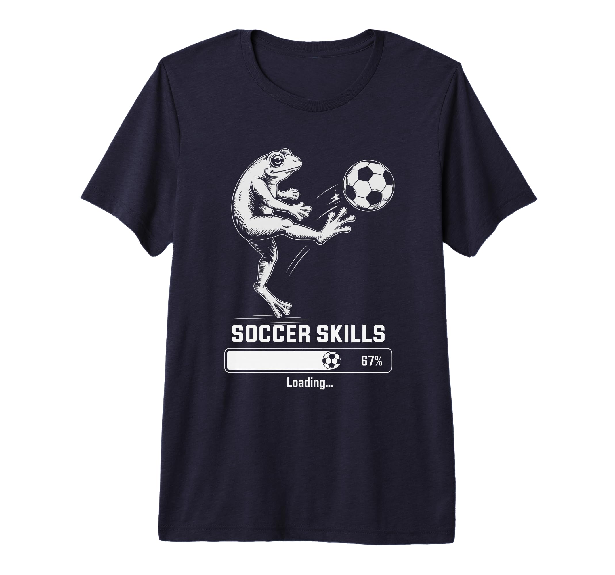 Kawaii Frog Soccer Skills Loading Win T-Shirt - Minimalist Print Unisex