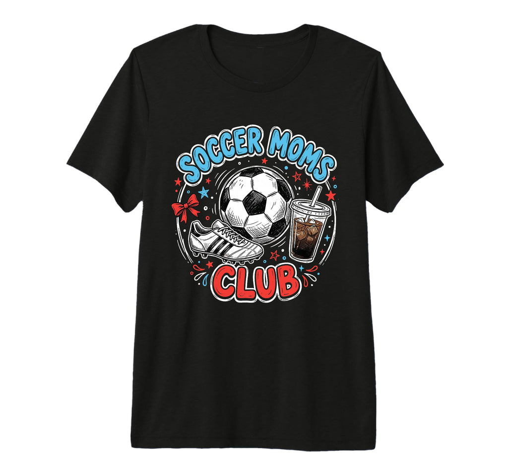 Soccer Moms Club Iced Coffee Cleats T-Shirt - Fun Novelty Design Men Women
