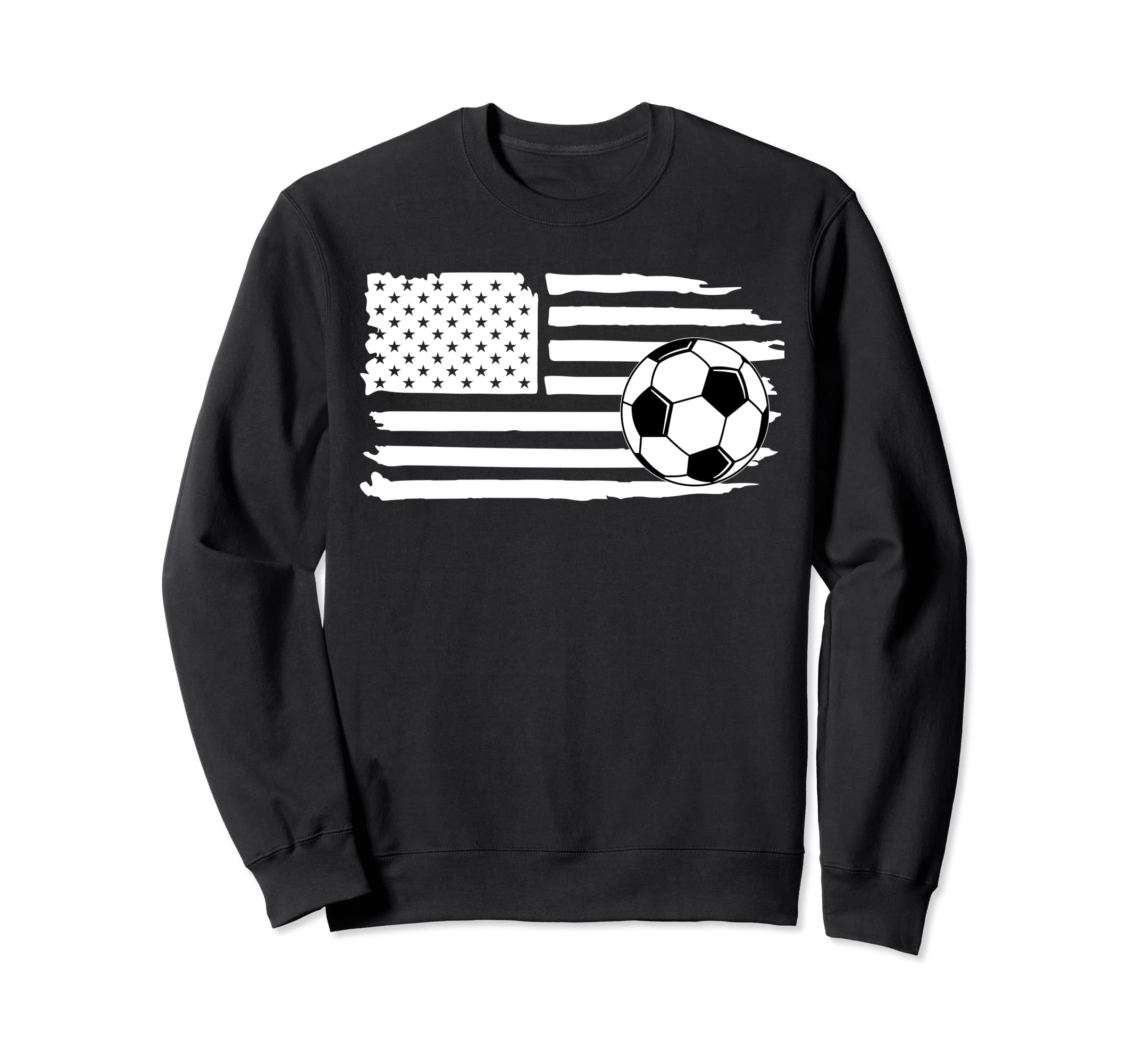 Distressed American Flag Sweatshirt - Casual Everyday Wear Men Women