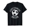 Lake Charles Soccer Distressed 90S T-Shirt - Minimalist Print Men Women