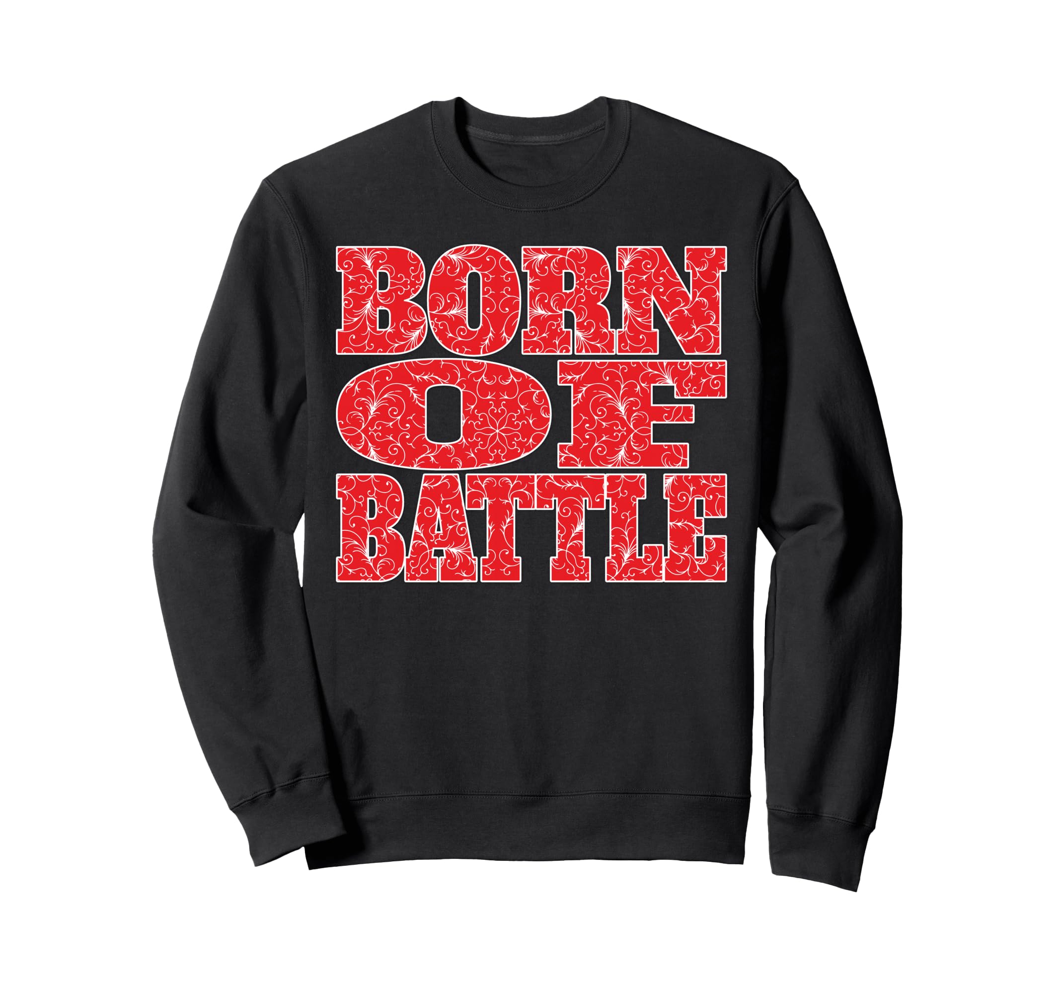 Born Battle Patterned Text Soccer Sweatshirt - Minimalist Print Unisex
