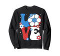 Soccer Love 4Th July Us American Flag Sweatshirt - Minimalist Print Unisex