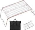 REDCAMP 13.6" Small Folding Campfire Grill, Heavy Duty Portable Camping Grill Grate with Carrying Bag for Outdoor Cooking Camping Hiking Backpacking Picnic BBQ