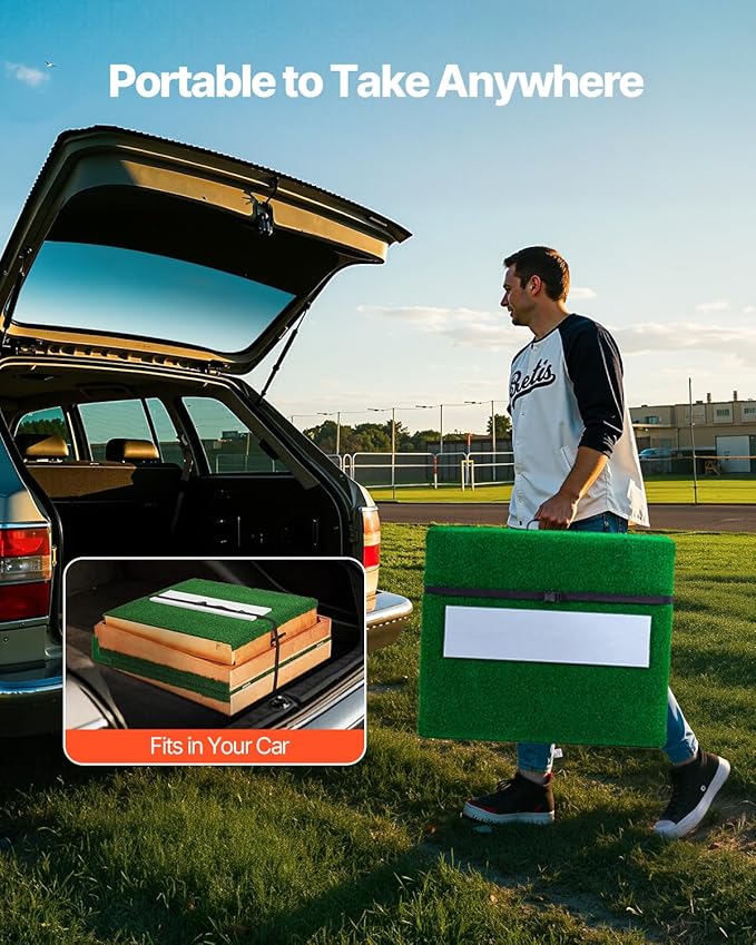VEVOR Pitching Mound, Baseball Game Mound, Indoor/Outdoor Pitching Practice and Training Equipment, Softball Pitching Aids with Antifade Turf and Pitching Rubber