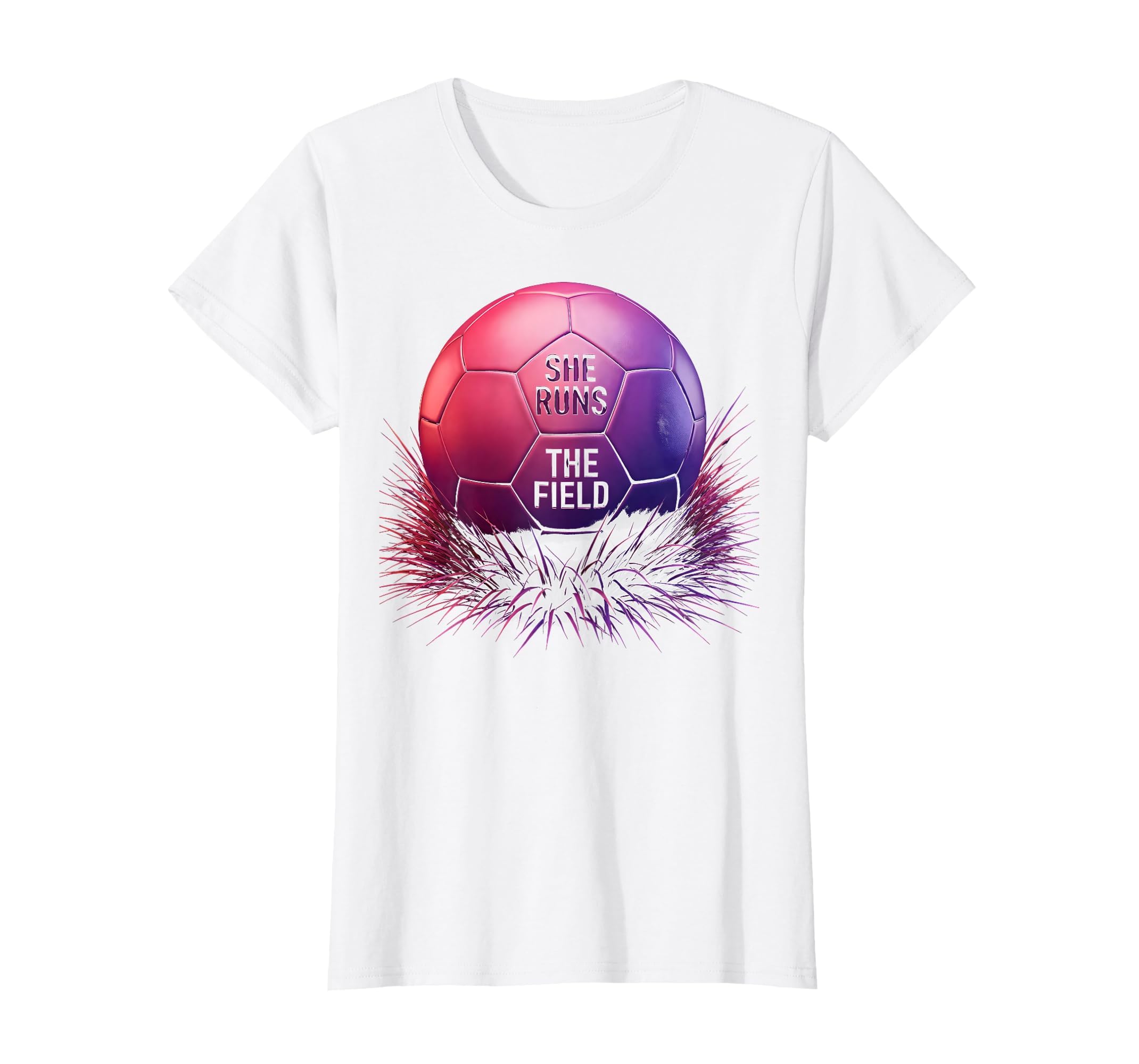 She Runs Field Womens Soccer T-Shirt - Minimalist Print Men Women