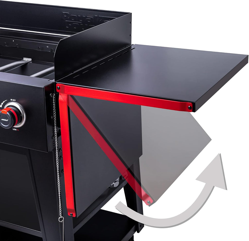 Royal Gourmet GB8003 8-Burner Propane Gas Grill with Foldable Side Tables, Large Propane BBQ Grill with Porcelain-Enameled Steel Wire Grates for Outdoor Party or Backyard Grilling, Black
