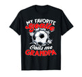 My Favorite Goalie Calls Me Grandpa T-Shirt - Minimalist Print Unisex