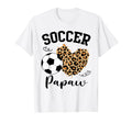 Soccer Papaw Heart Leopard Papaw Family T-Shirt - Novelty Apparel Unisex