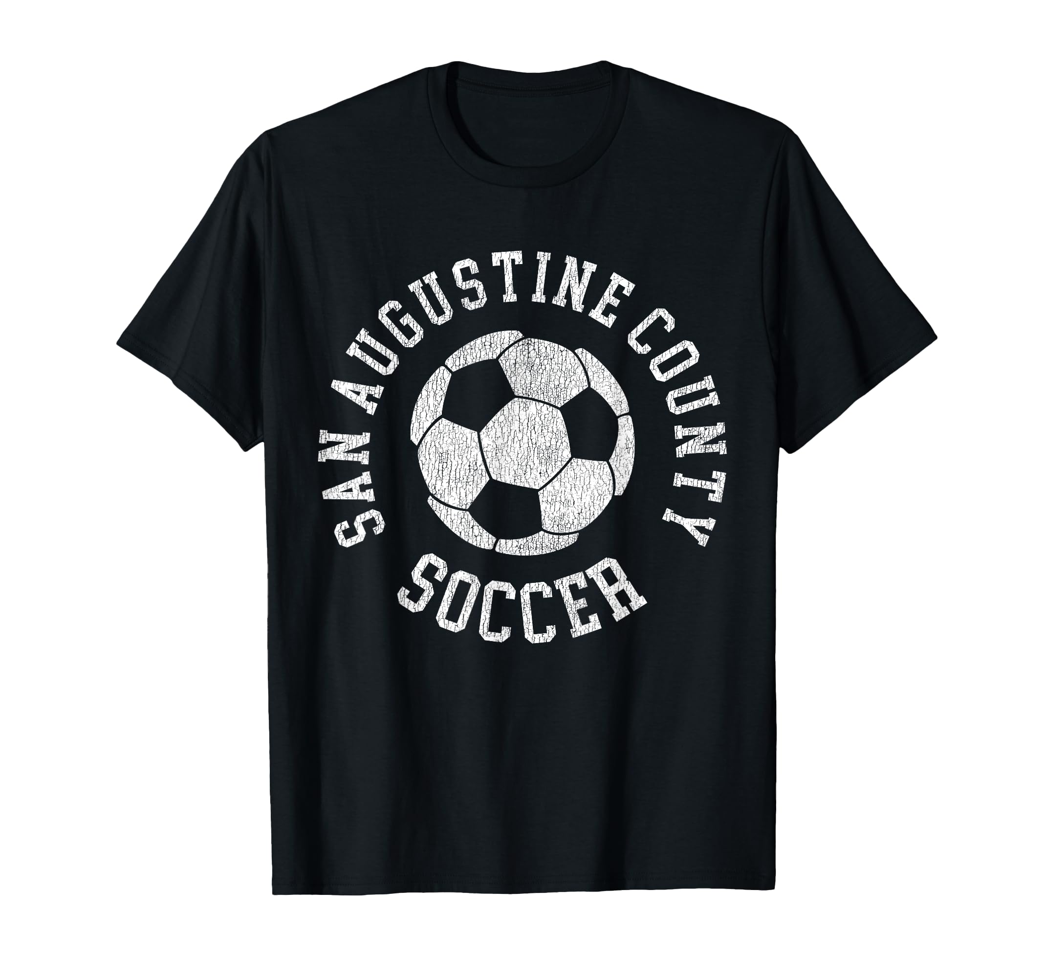 San Augustine County Soccer Distressed 90S T-Shirt - Unique Graphic Unisex
