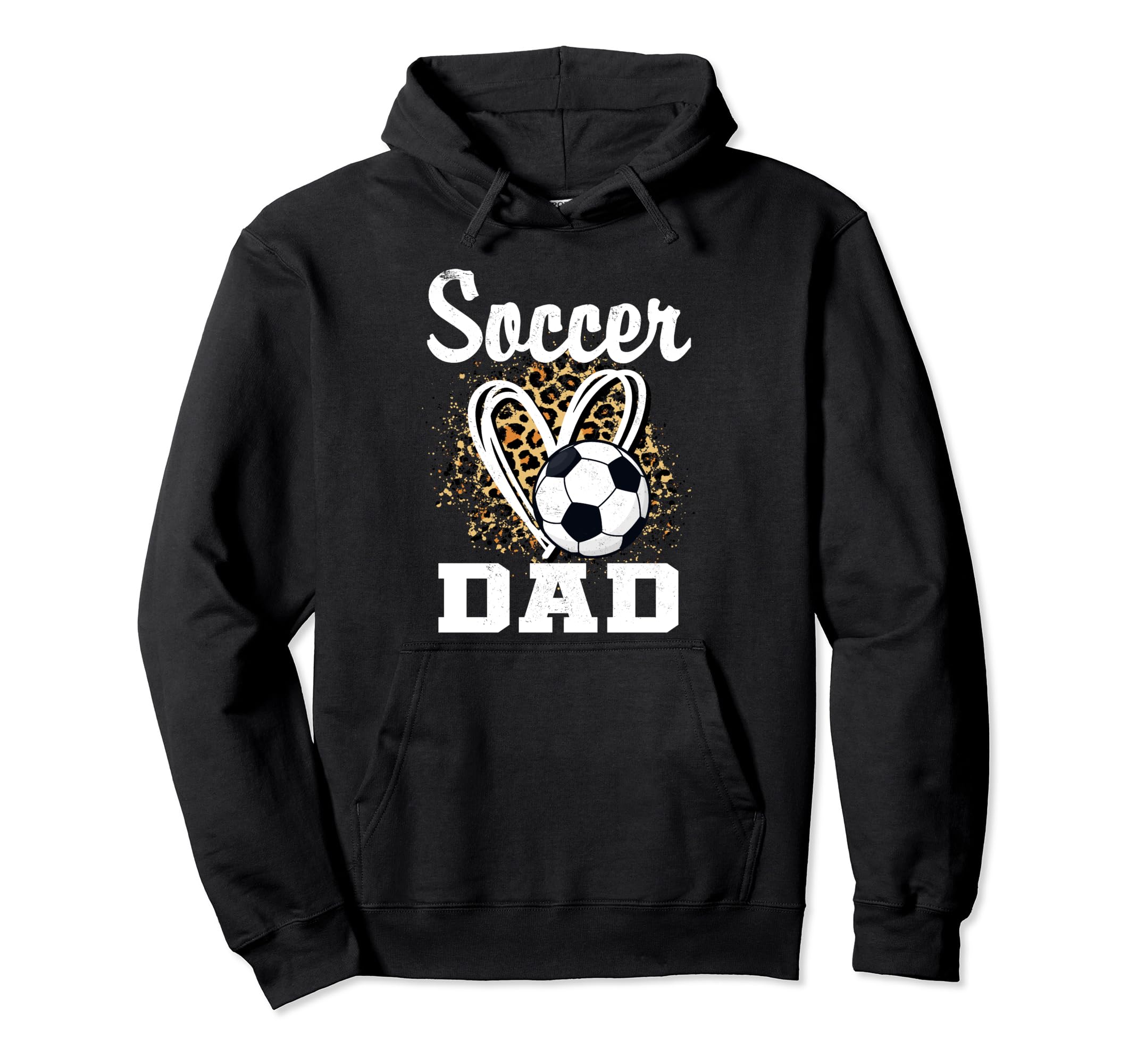 Soccer Dad Leopard Heart Matching Hoodie - Minimalist Print Men Women