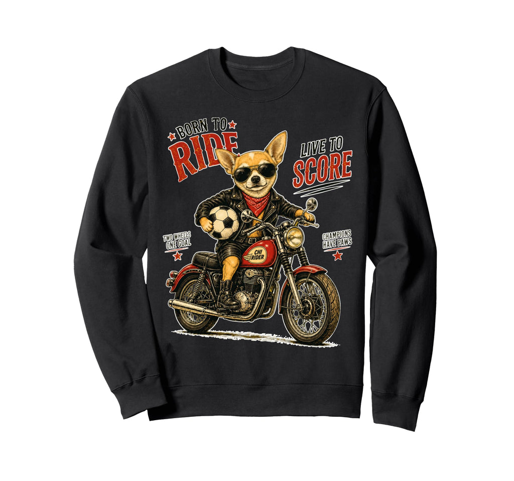 Chihuahua Motorbike Love Footbal Sweatshirt - Streetwear Style Men Women