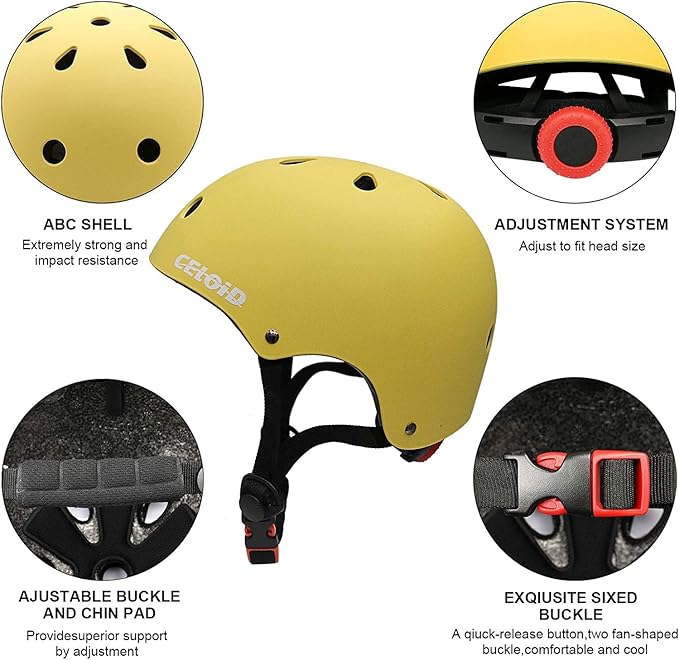 Kids Bike Skateboard Helmet Pad Set,Toddler Cyling Protective Gear Knee & Elbow Pads Wrist Guards for 5-8-10-12-14-16 Years Girls Boys Bicycle Scooter Roller Skate Inline Skating Rollerblading