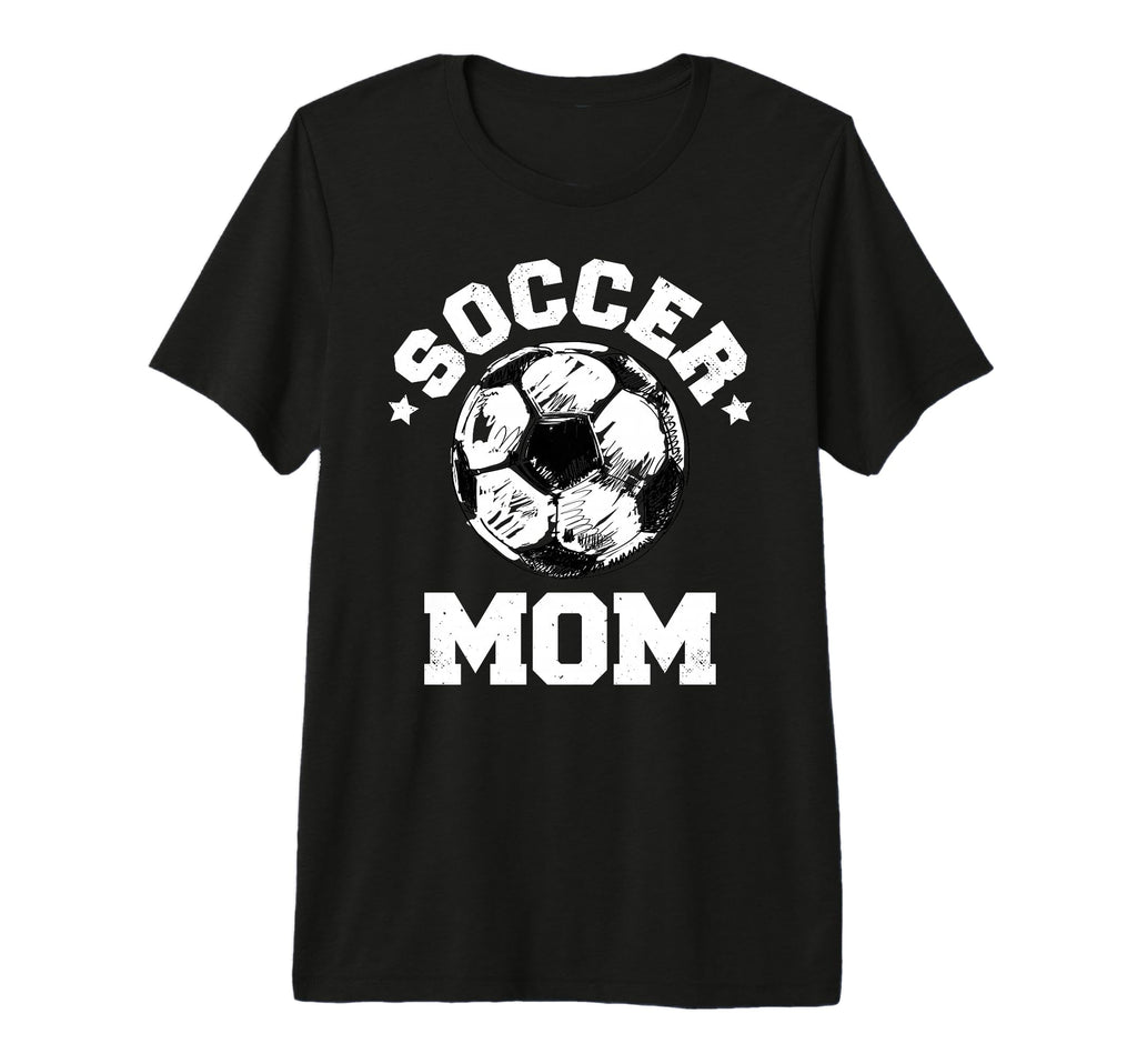 Soccer Mom Funny Soccer Ball Distressed T-Shirt - Trendy Graphic Unisex