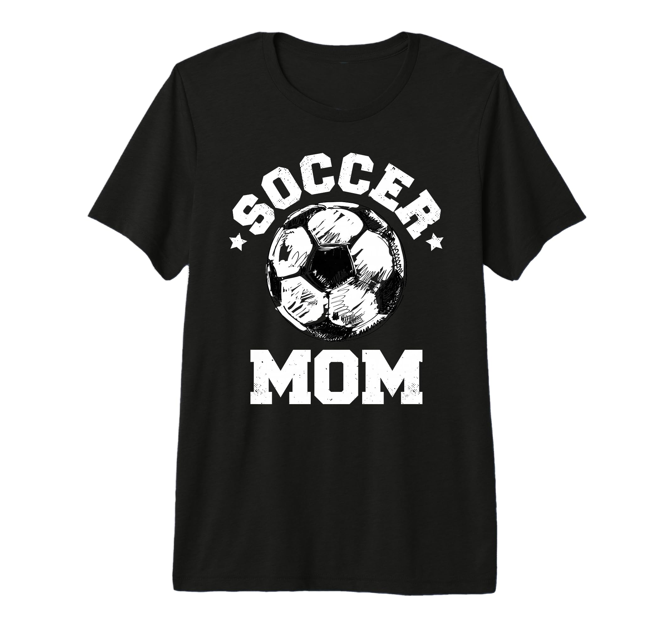 Soccer Mom Funny Soccer Ball Distressed T-Shirt - Trendy Graphic Unisex