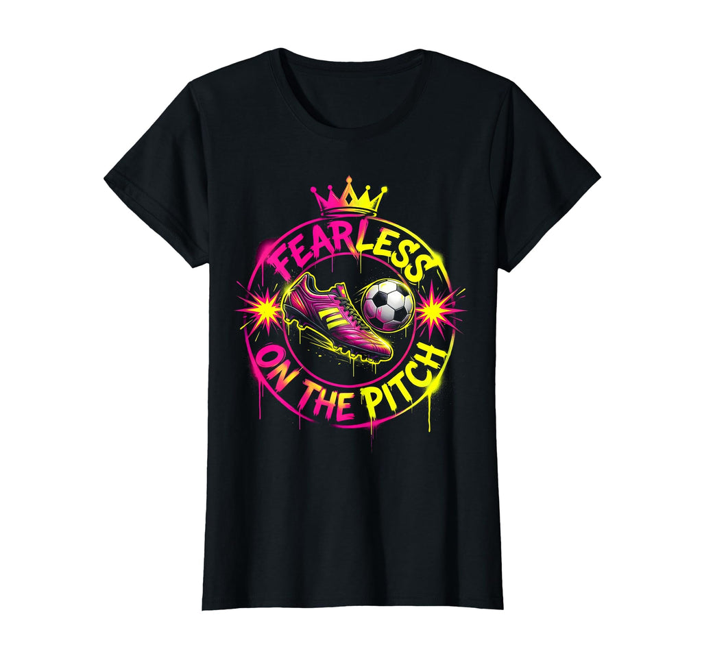 Fearless Pitch Womens Soccer T-Shirt - Trendy Graphic Men Women