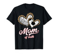 Mom Both Volleyball Soccer Leopard Heart T-Shirt - Trendy Graphic Unisex