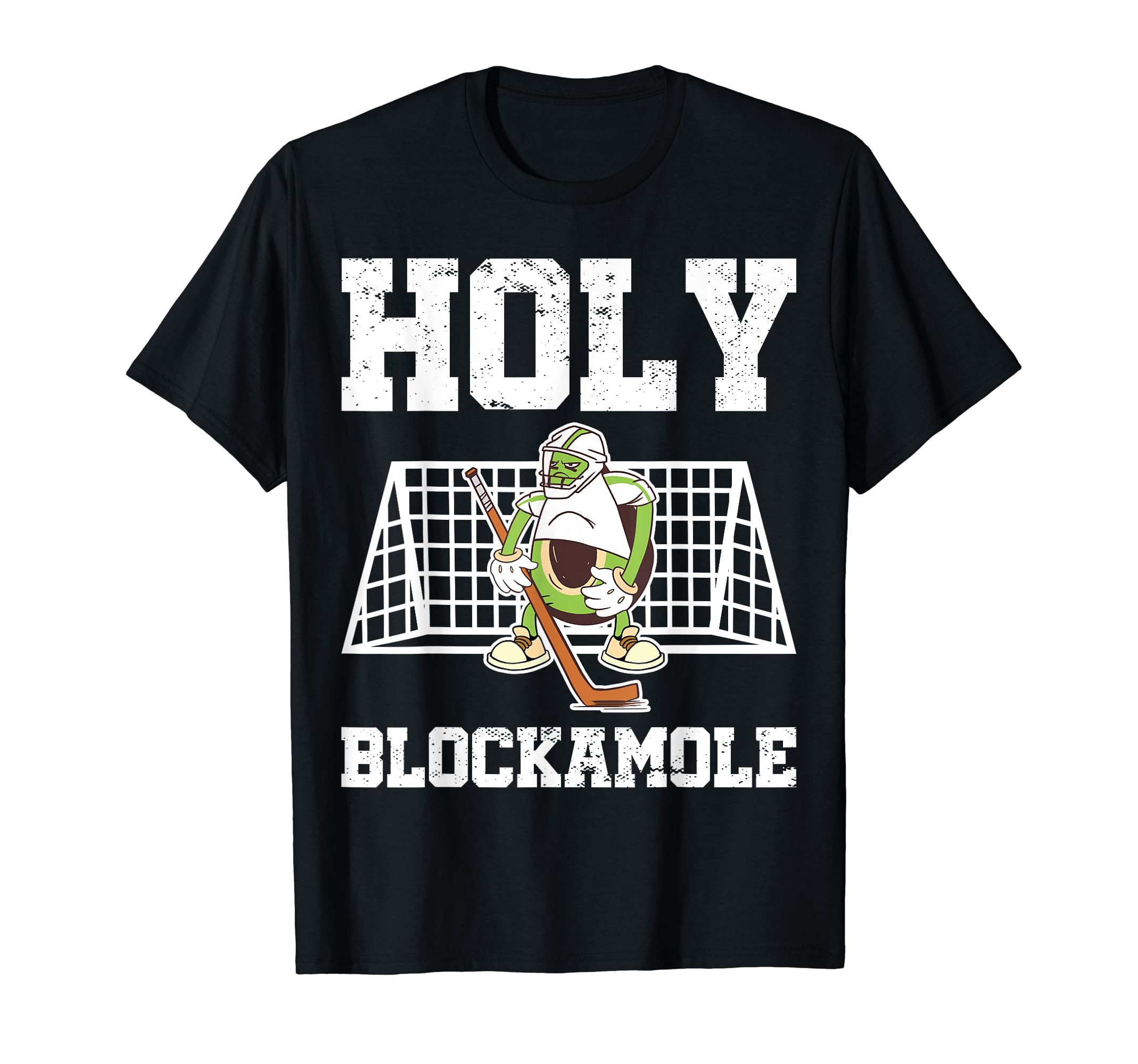 Holy Blockamole Ice Hockey Goalie T-Shirt - Novelty Apparel for Adults