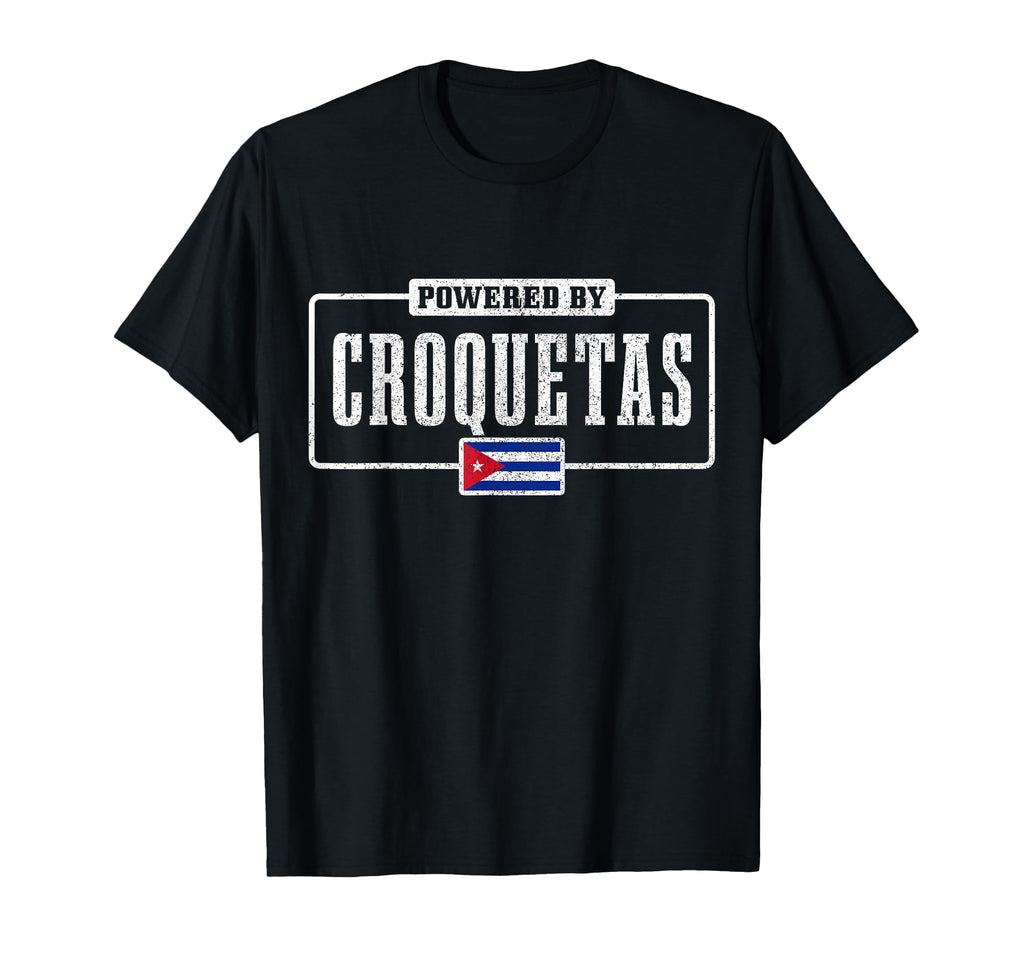 Powered Croquetas Cuban Flag Pride T-Shirt - Unique Graphic Men Women