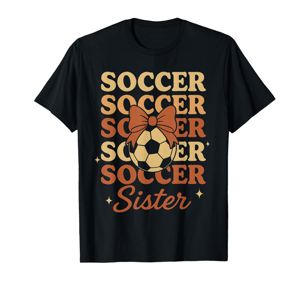 Soccer Coquette Bow Soccer Sister T-Shirt - Aesthetic Graphic for Adults