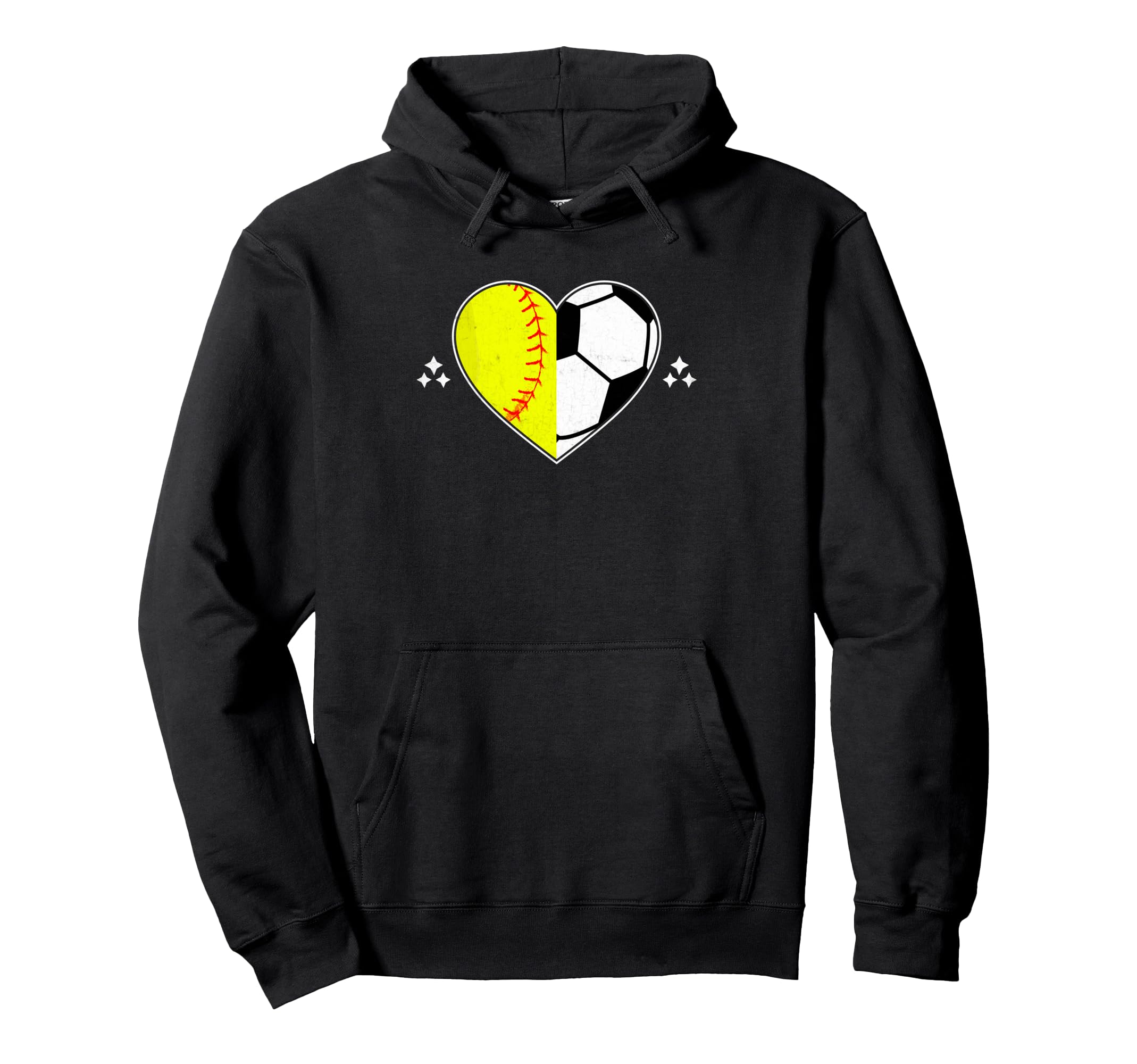 Soccer And Softball Heart Catcher Hoodie - Trendy Graphic for Adults