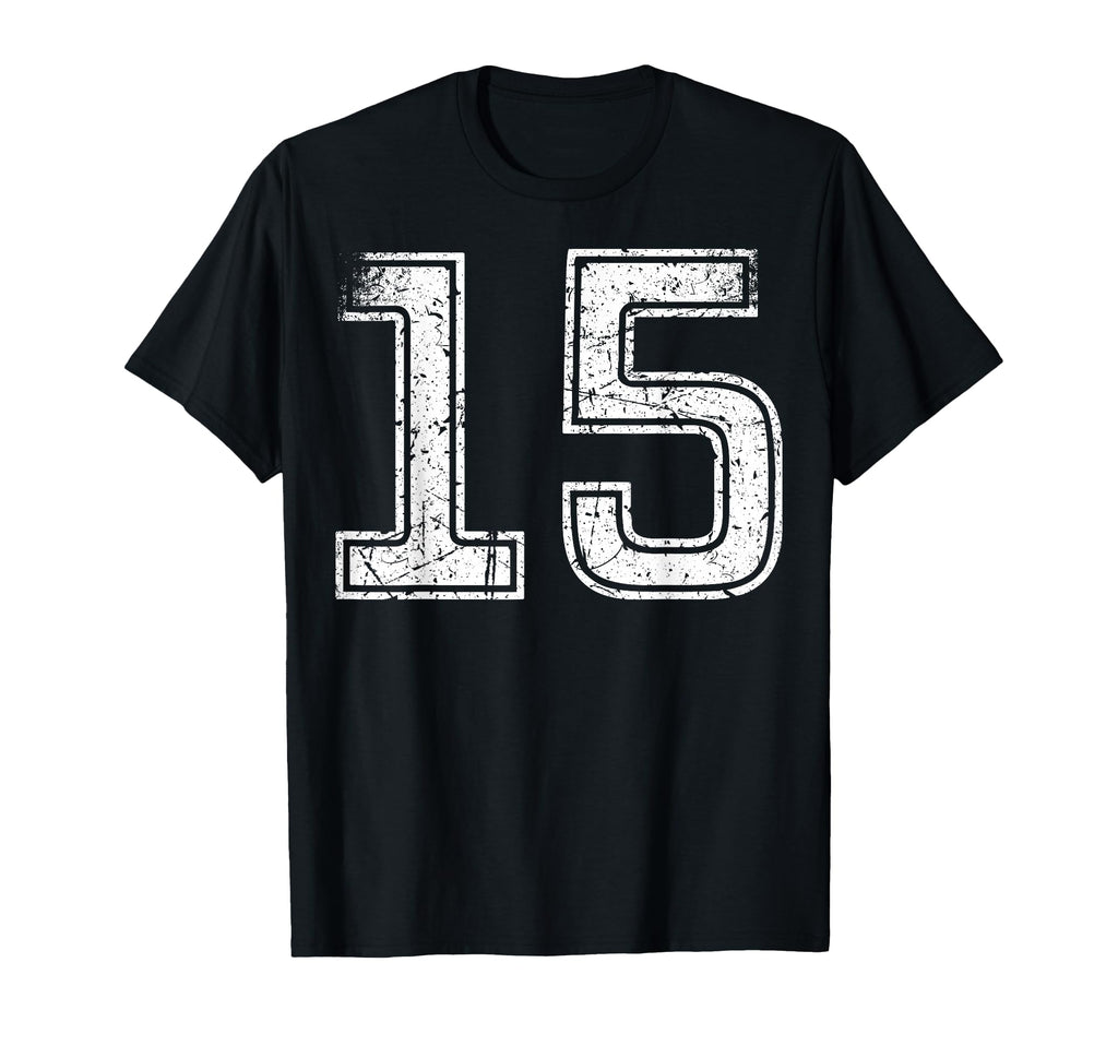 Sports Team White Number 15 T-Shirt - Trendy Graphic Unisex