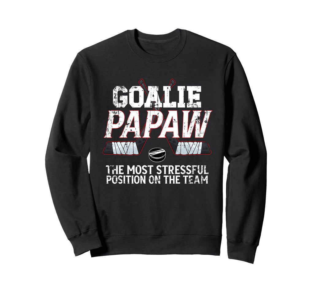 Ice Hockey Goalie Papaw Funny Ice Sweatshirt - Minimalist Print Unisex