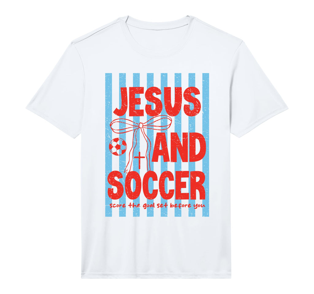 Preepy Jesus And Soccer Reglious T-Shirt - Streetwear Style Men Women
