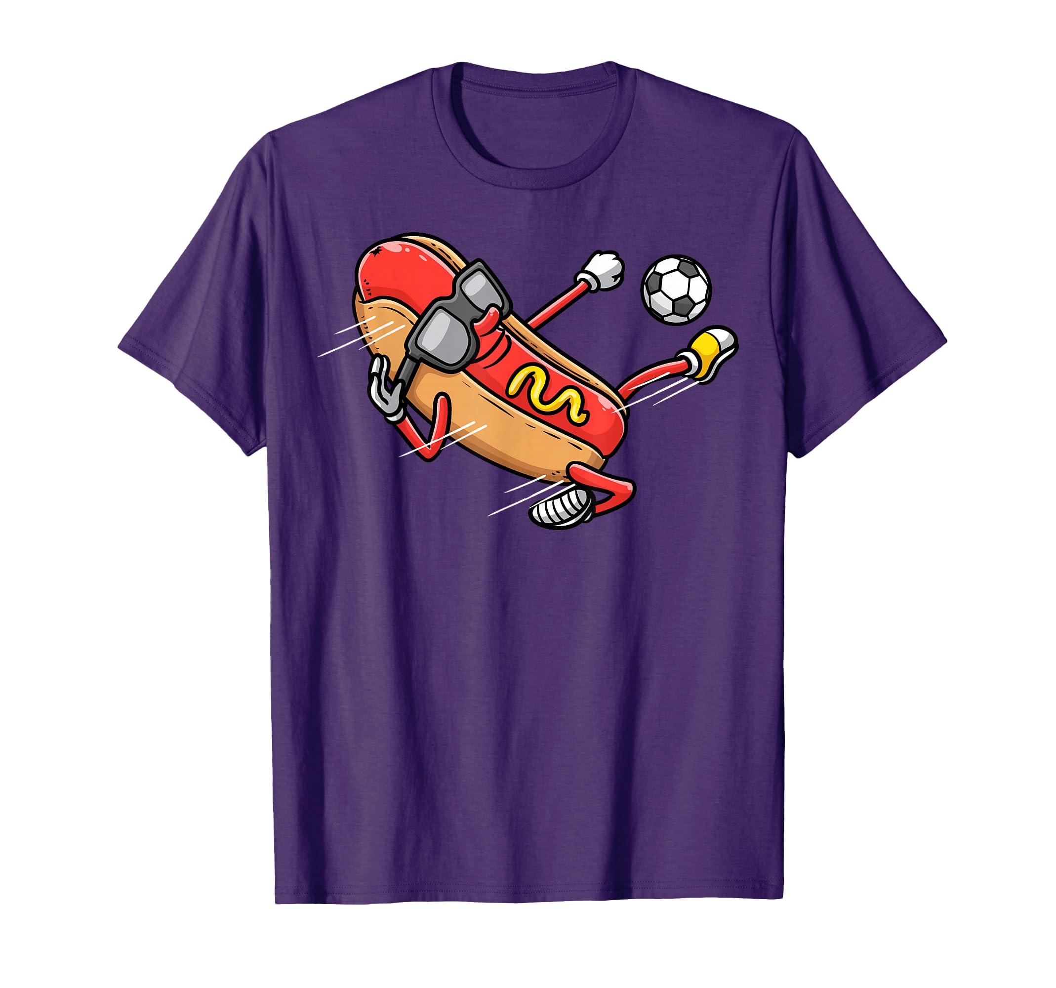 Soccer Player Hotdog Hot Dogs Playing T-Shirt - Novelty Apparel Men Women