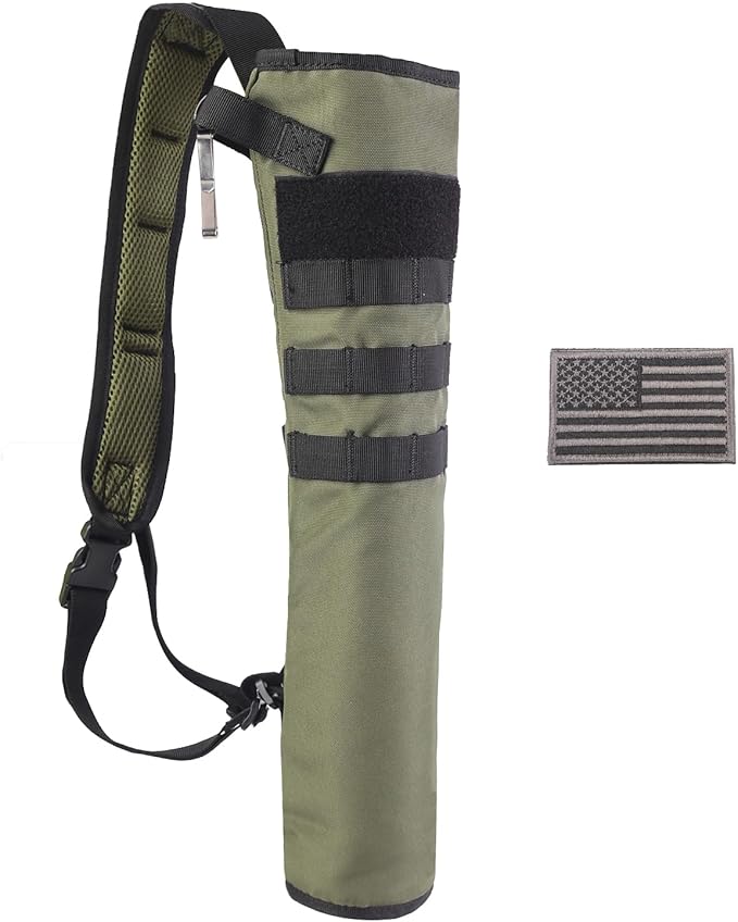 KRATARC Archery Lightweight Back Arrow Quiver Dual Use Foldable Compact Hip Arrows Bag with Molle System Hanged for Target Shooting