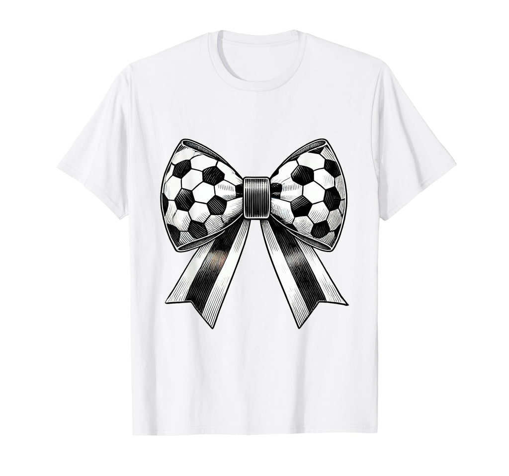 Coquette Soccer Bow Aesthetic T-Shirt - Fun Novelty Design Men Women