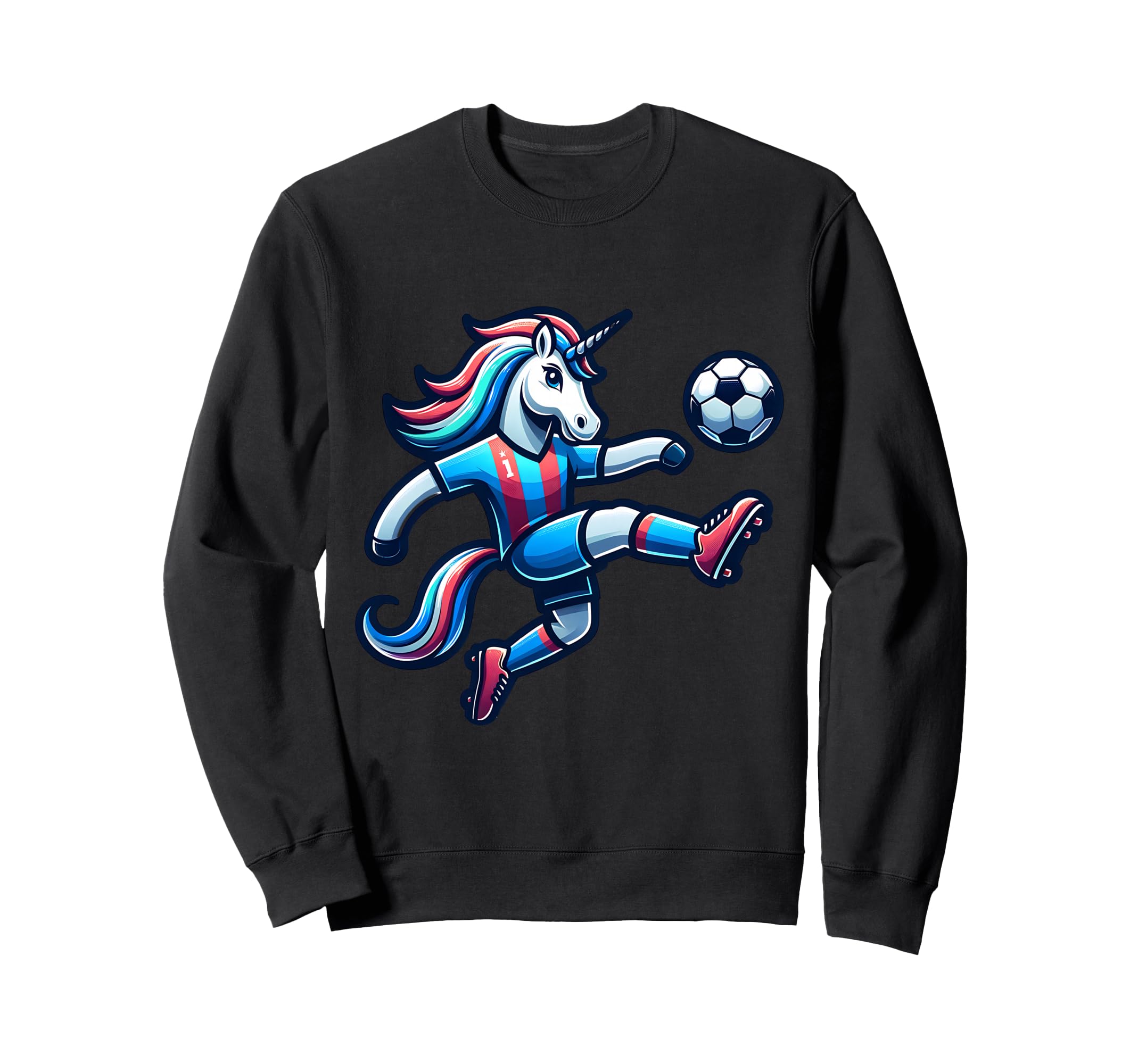 Footballer Unicorn Fans Soccer Sweatshirt - Fun Novelty Design Men Women