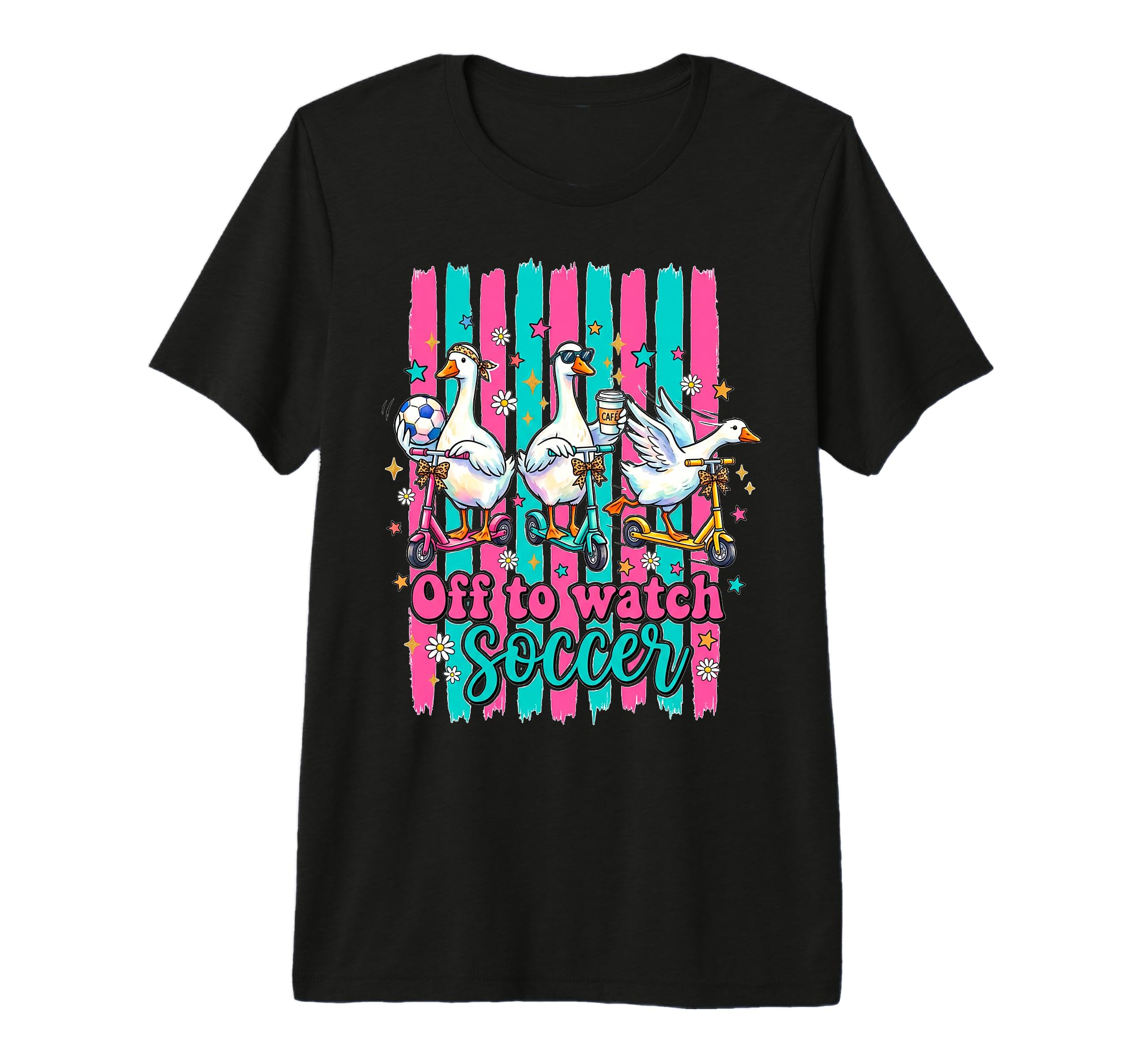 Off To Watch Soccer Silly Goose Funny T-Shirt - Trendy Graphic Unisex