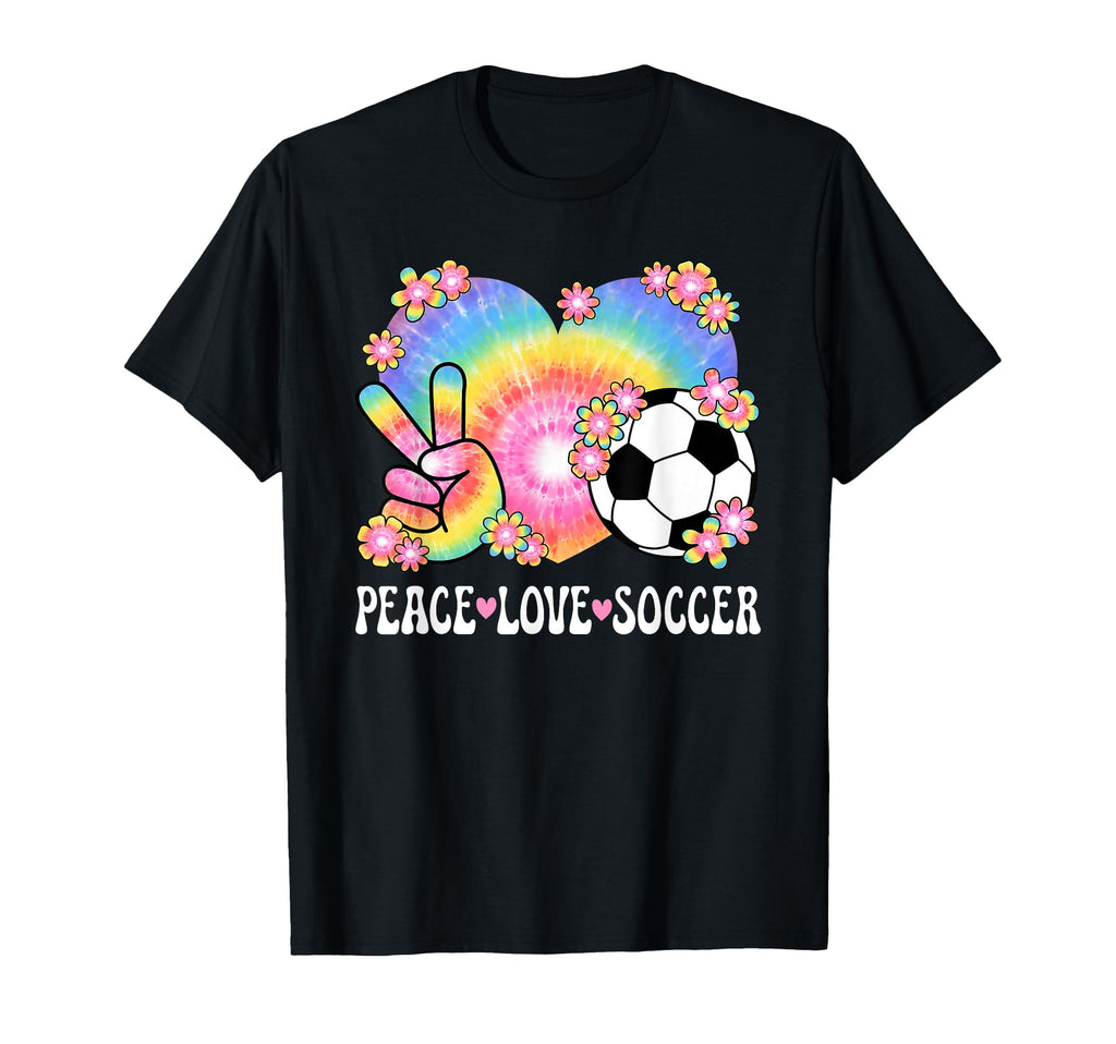 Peace Love Soccer Lover 60S 70S Hippie T-Shirt - Unique Graphic for Adults
