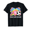 Peace Love Soccer Lover 60S 70S Hippie T-Shirt - Unique Graphic for Adults