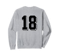 Number 18 Backside 80S 90S Team Sweatshirt - Fun Novelty Design Men Women
