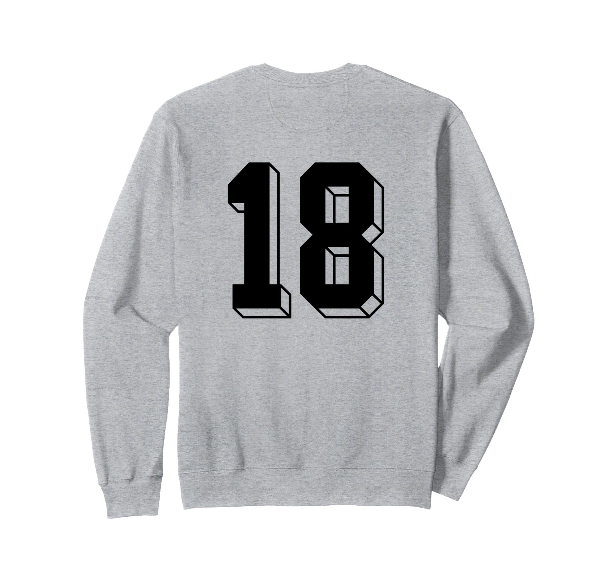 Number 18 Backside 80S 90S Team Sweatshirt - Fun Novelty Design Men Women