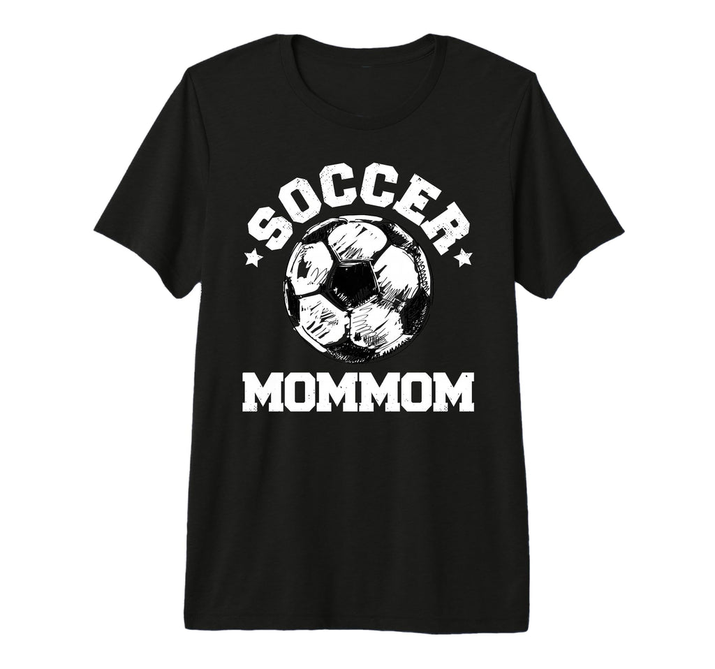 Soccer Mommom Soccer Ball Distressed Funny T-Shirt - Unique Graphic Unisex