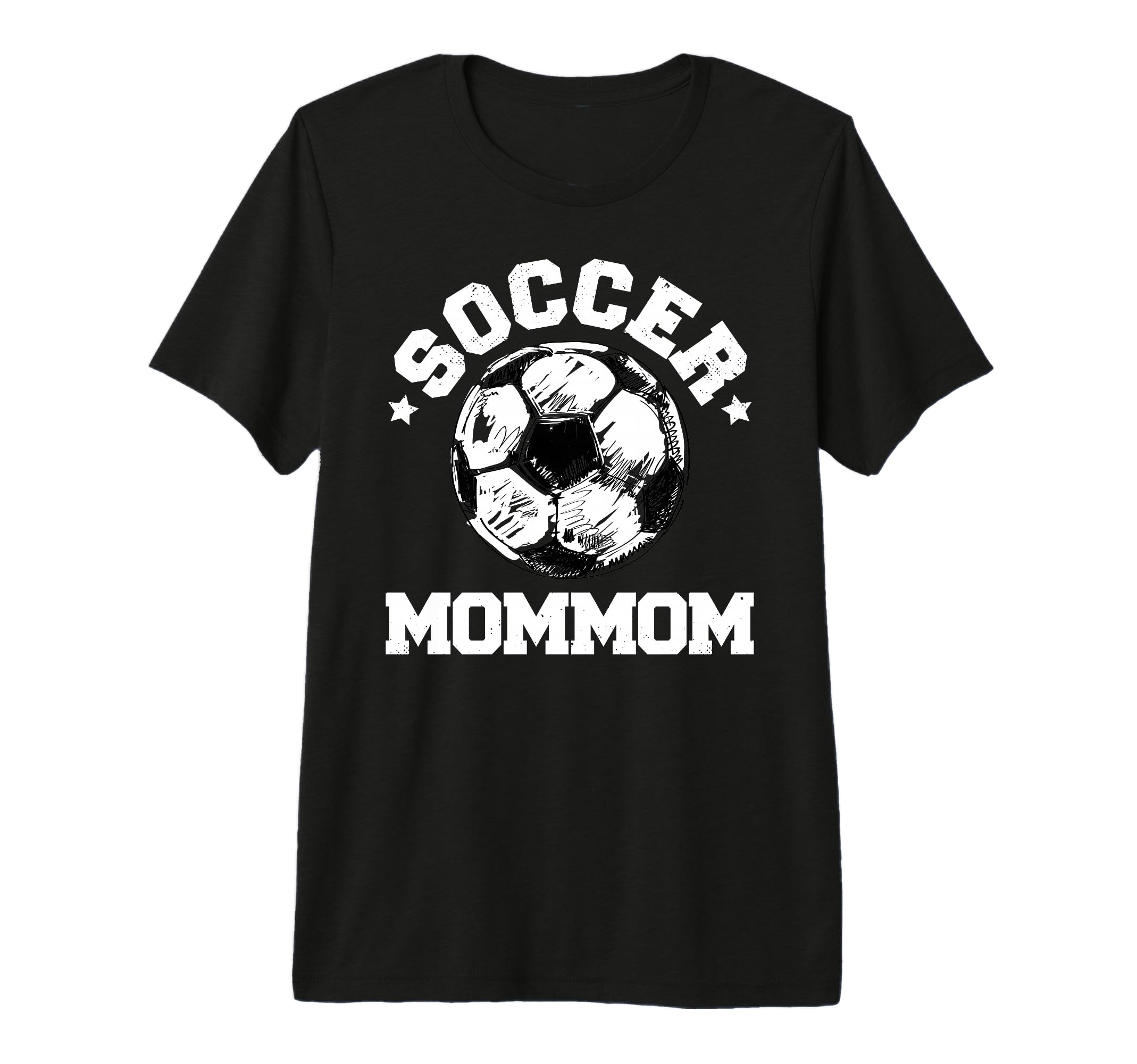 Soccer Mommom Soccer Ball Distressed Funny T-Shirt - Unique Graphic Unisex