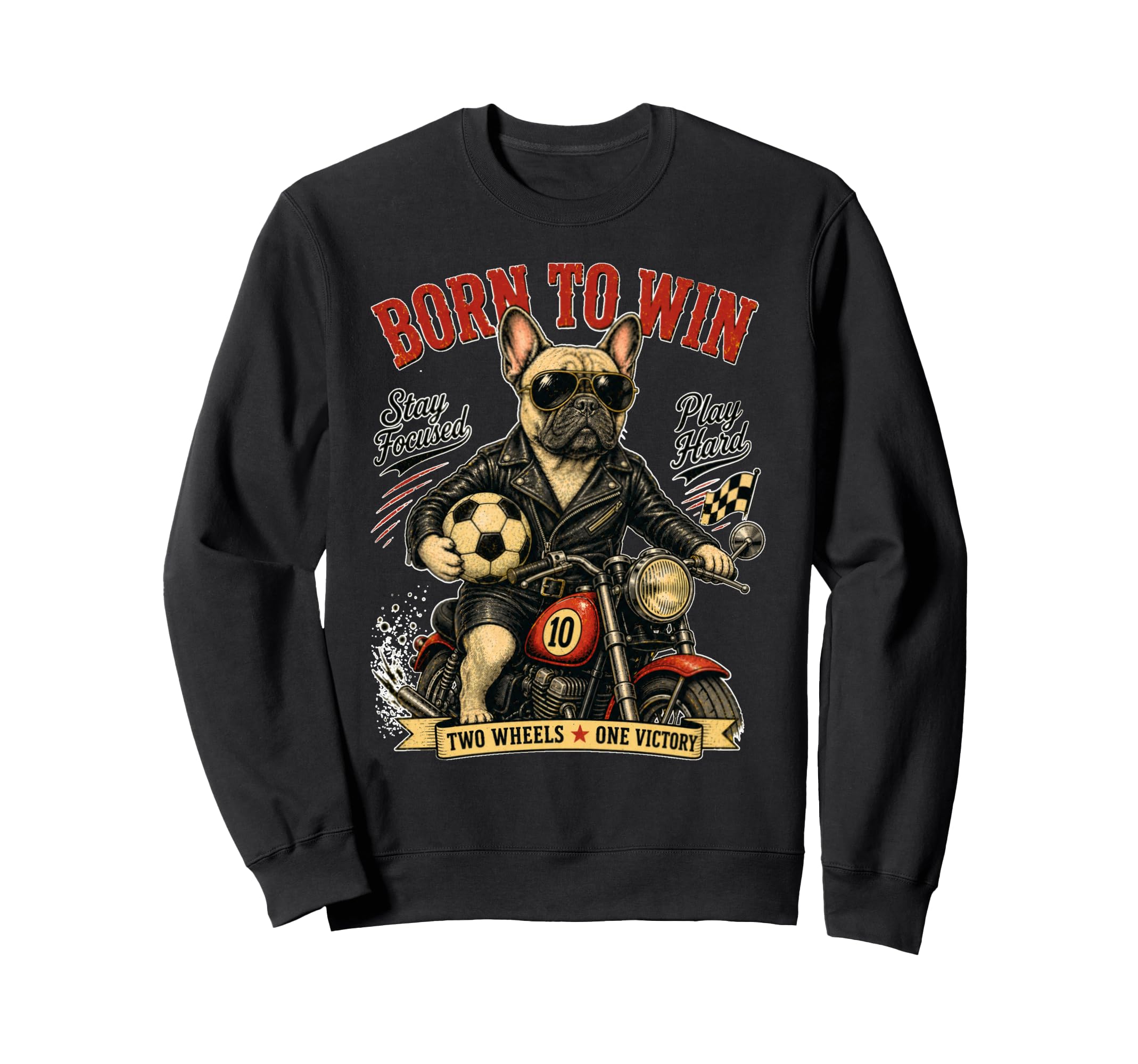 French Bulldog Motorbike Love Sweatshirt - Casual Everyday Wear Unisex