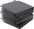 AAAAAcessories Outdoor Seat Cushions for Chairs, Waterproof, Fade-Resistant Patio Furniture Replacement Cushions, 17" x 16" x 2", Set of 4, Dark Gray