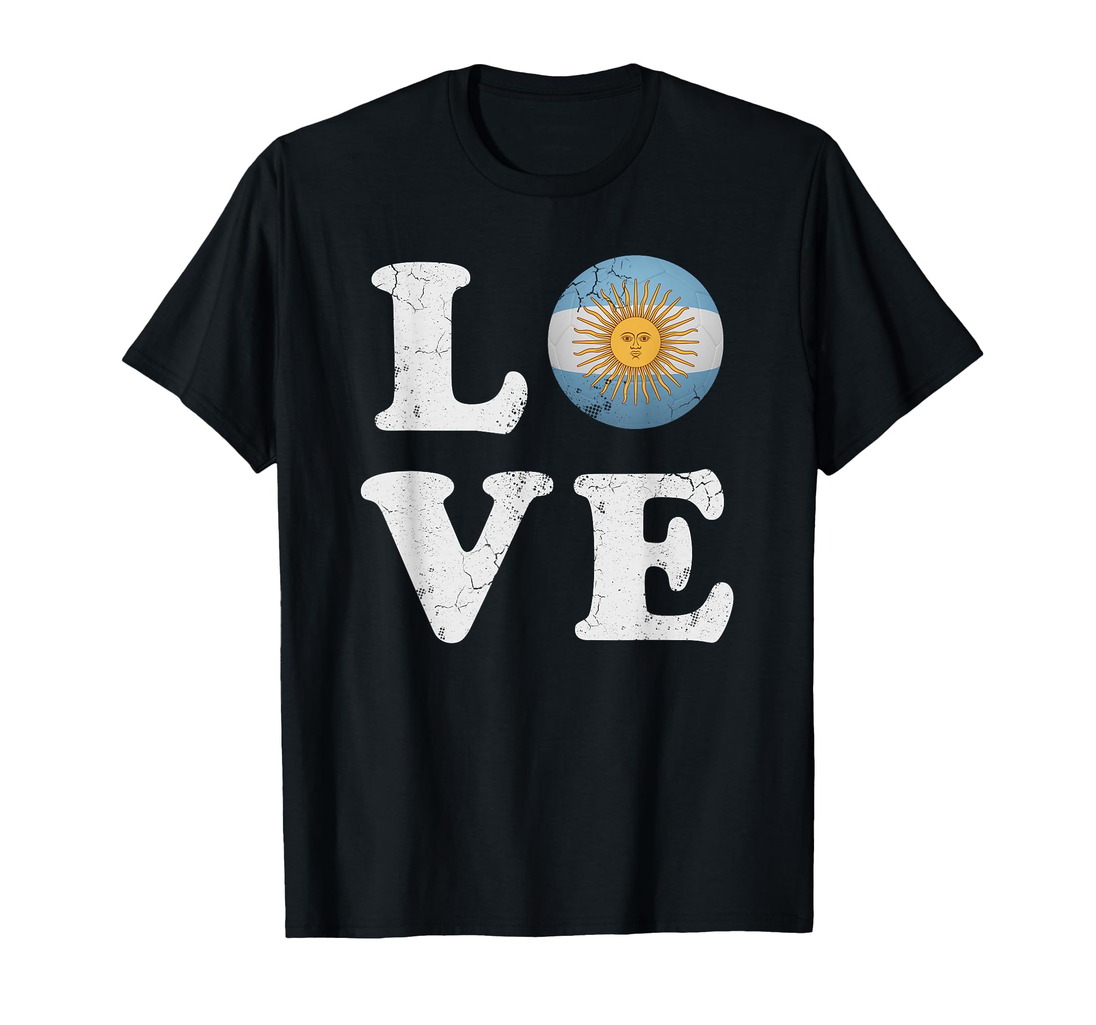 Love Argentina Flag Soccer Ball T-Shirt - Minimalist Print Unisex